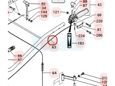 Câble d'accélérateur pour motobineuse Pubert / Sarp (0308040011)