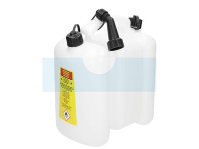 Jerrican double (essence + huile) 6 + 3 litres blanc