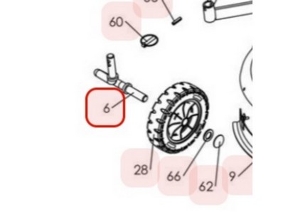 Support de roue avant pour tondeuse débroussailleuse Sarp (4002000506)