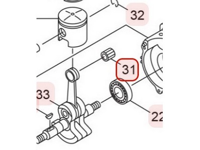 Roulement d'axe de piston pour souffleur Maruyama (265225)