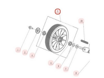Roue avant pour tondeuse Weibang (534020601140)