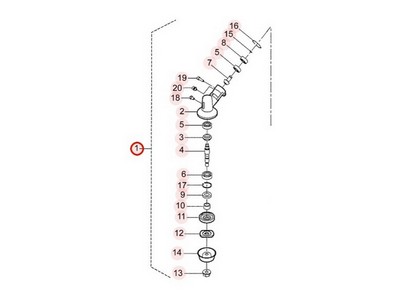 Renvoi d'angle pour débroussailleuse Kaaz (71008372)