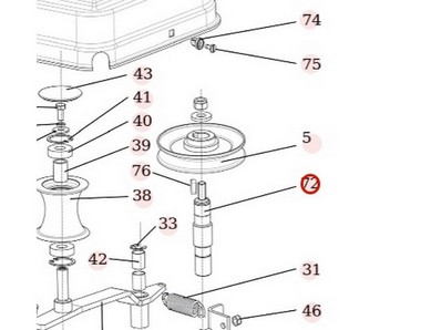 Arbre de palier de lame coté gauche pour débroussailleuse autoportée Roques & Lecoeur (S532038128363)