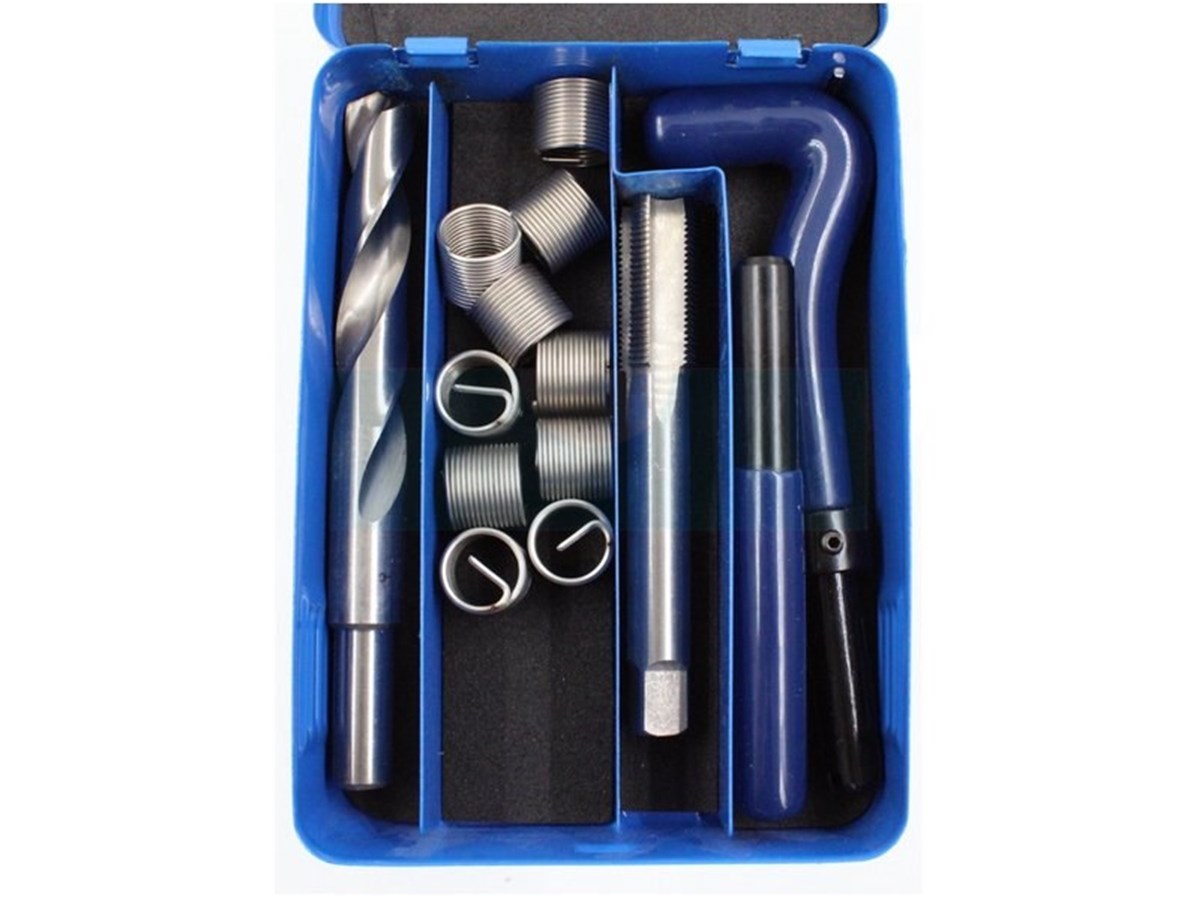 Kit Riparazione Filettatura M14x1.5 In Acciaio HSS | Inserti + Maschi + Punta, Per Metalli Vari