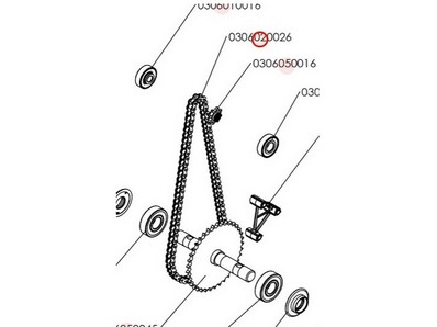 Chaîne de pont pour motobineuse Roques & Lecoeur (0306020026)