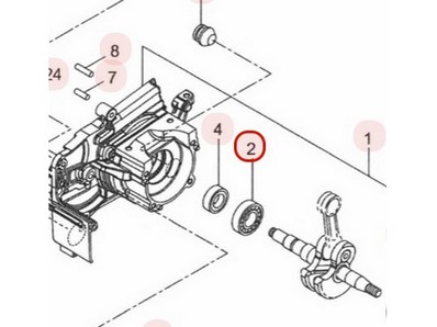 Roulement de vilebrequin (coté embrayage) pour tronçonneuse Maruyama (285863)