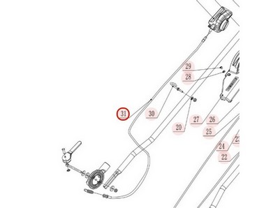 Câble d'embrayage pour tondeuse Weibang (DLH1371440)
