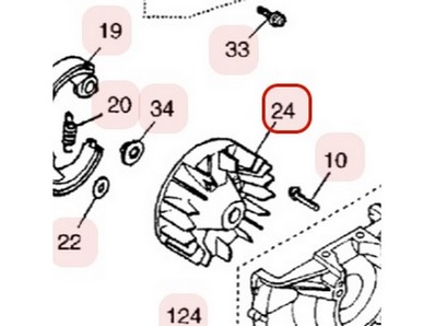 Volant d'allumage pour moteur Zenoah (T115371110)