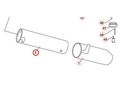 Tube d'aspiration supérieur pour souffleur Sarp (YP70050010069)