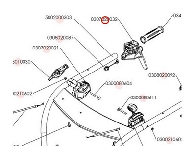 Manette de crabotage pour tondeuse débroussailleuse Sarp (RL0307020032)