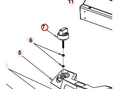 Bouton de réglage de hauteur pour scarificateur Roques & Lecoeur (TTS070000010)