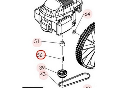 Clavette de poulie moteur pour tondeuse débroussailleuse Sarp (0301040001)