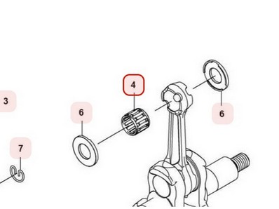 Roulement d'axe de piston pour moteur Kawasaki (130332063)