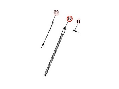 Câble inférieur de frein moteur pour scarificateur Roques & Lecoeur (TTS0Y2X00000)