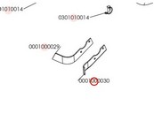 Couteau de fraise gauche pour motobineuse Sarp (0001000030)
