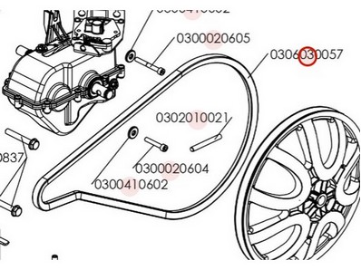 Courroie de transmission pour motobineuse Sarp (0306030057)
