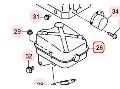 Pot d'échappement pour moteur Robin / Subaru (27730101J1)