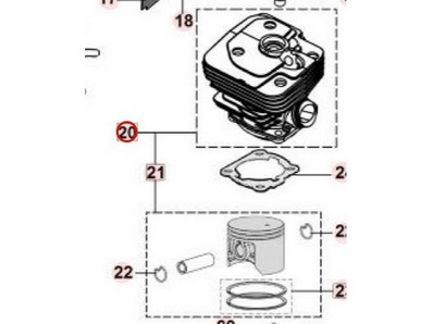 Kit cylindre piston pour tronçonneuse Maruyama (M036672)