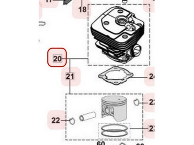 Kit cylindre piston pour tronçonneuse Maruyama (M036673)