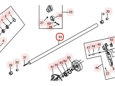 Tube de transmission pour débroussailleuse Sarp (YP02010010097)