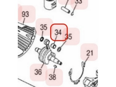 Roulement d'axe de piston pour moteur Zenoah (T155141410)