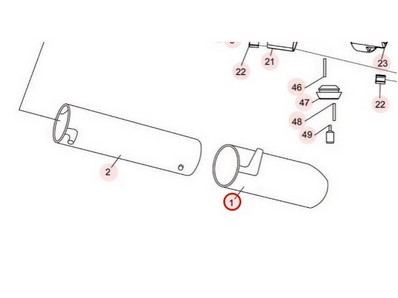 Tube d'aspiration inférieur pour souffleur Sarp (YP70050010068)