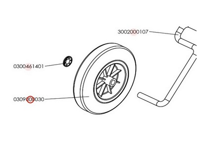 Roue de transport pour motobineuse Roques & Lecoeur (0309000030)