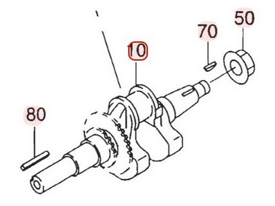 Vilebrequin pour moteur Robin / Subaru (2772090151)