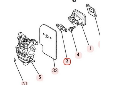 Joint d'admission pour moteur Mitsubishi (KW39050CA)