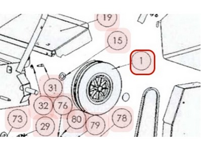 Poulie de transmission pour scarificateur Sarp (0002020033)