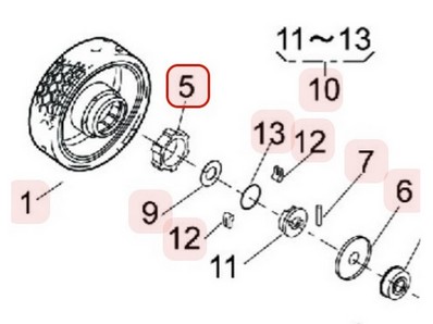 Insert de roue arrière pour tondeuse Kaaz (11086119)