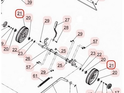 Roue pour tondeuse Weibang (4510210010)