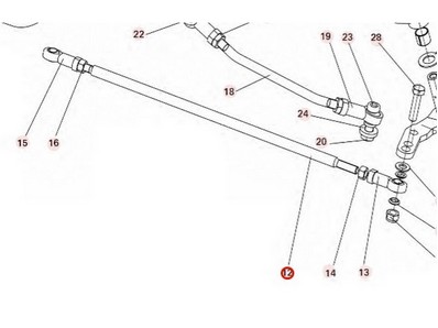 Tige de connexion de fusée de direction pour débroussailleuse autoportée Roques & Lecoeur (N532980147)