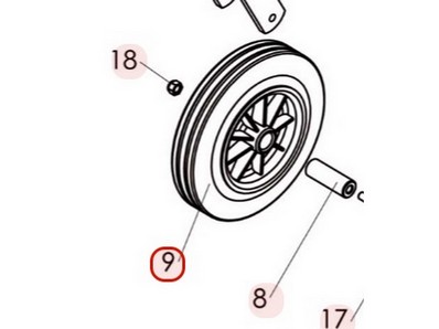 Roue avant pour tondeuse débroussailleuse Sarp (0002020209)