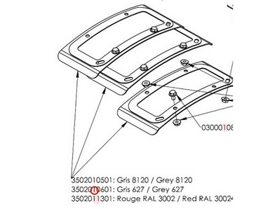 Aile de protection grise pour motobineuse Roques & Lecoeur (3502010601)