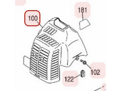 Capot moteur plastique pour moteur Zenoah (848F0131A1)