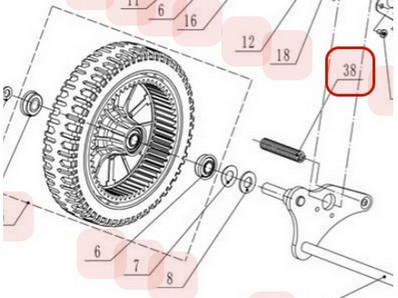 Ressort racleur de roue pour tondeuse Weibang (GM53A020000010)