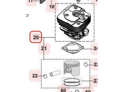 Kit cylindre piston pour tronçonneuse Maruyama (M036671)