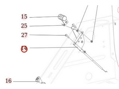 Manette d'accélérateur + câble pour débroussailleuse autoportée Roques & Lecoeur (N443900144)