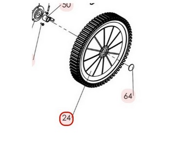 Roue arrière pour tondeuse débroussailleuse Sarp (RL0340030070)