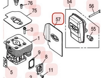 Joint d'échappement pour moteur Zenoah (848F6015C1)