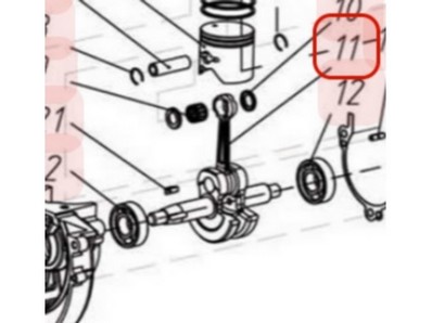 Vilebrequin pour moteur 1E34F (YP02020120026)